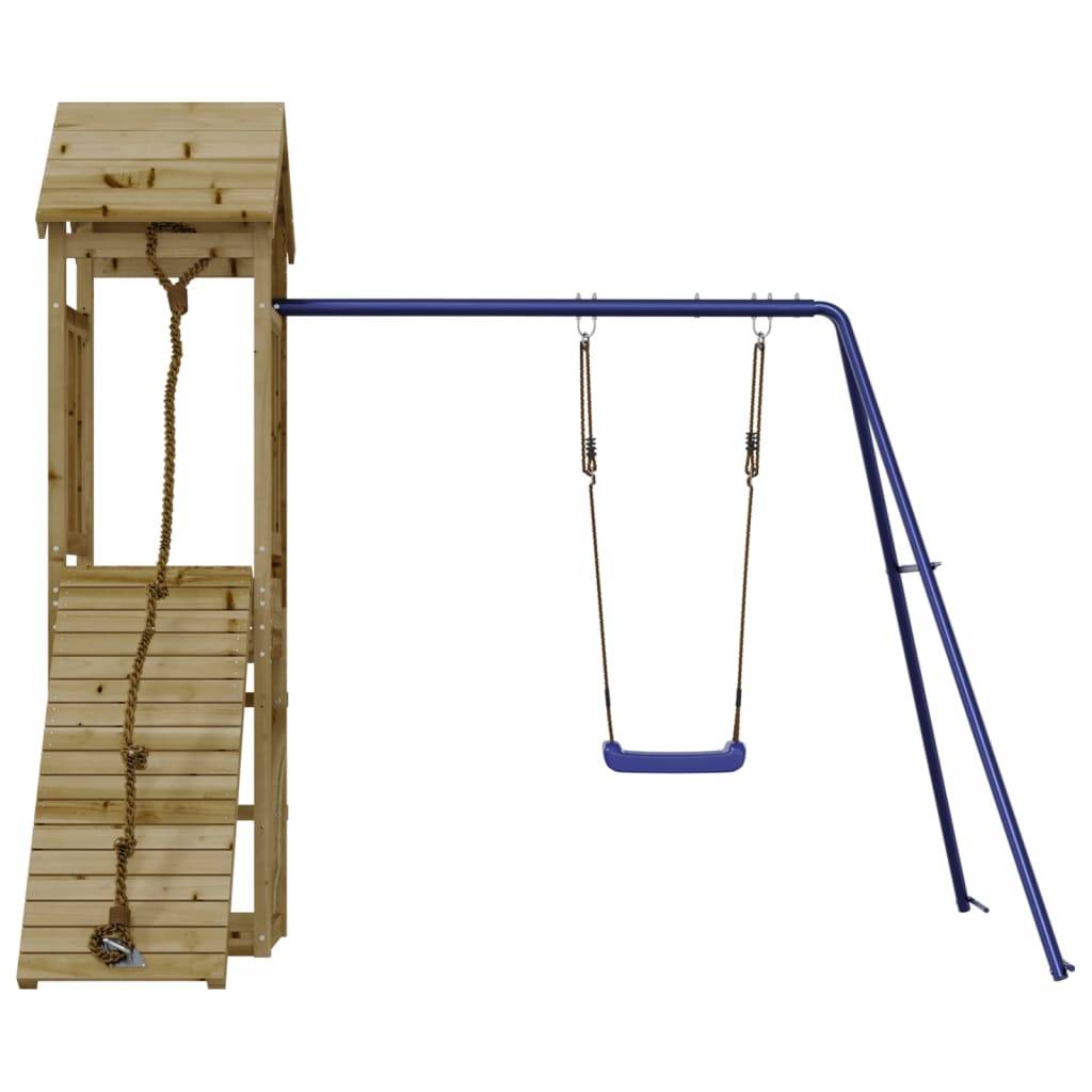 Helloshop26 - Aire de jeux d'extérieur balançoires toboggan portiques robuste jeux jardin 238 x 196 x 207 cm bois de pin imprégné - Image 3
