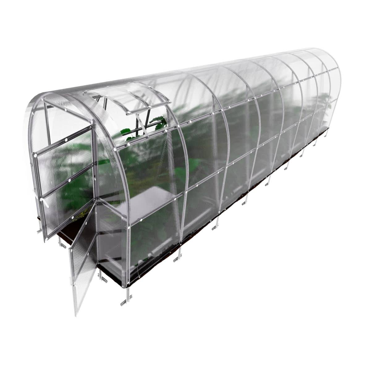 Serre KLASIKA SLIM 2 x 8 m (16 m²) , 6 mm avec revêtement en polycarbonate - Image 3