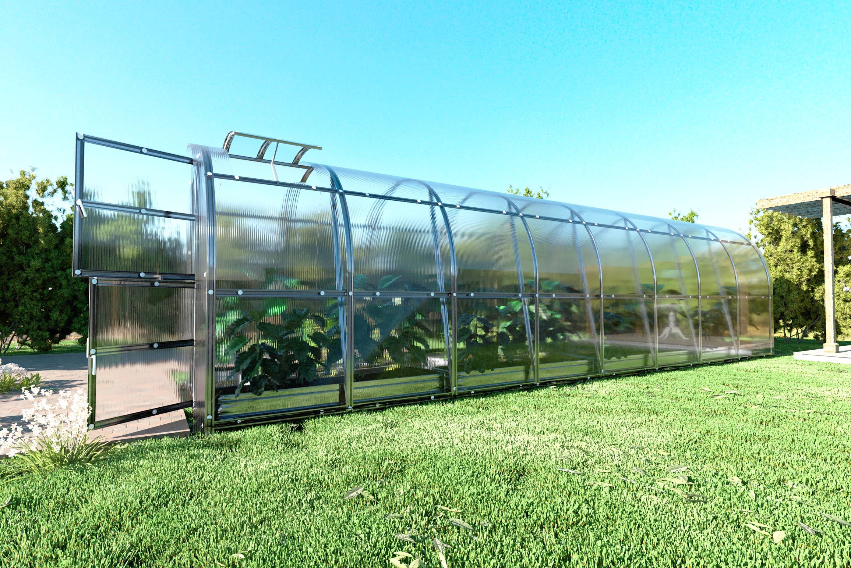 Serre KLASIKA SLIM 2 x 8 m (16 m²) , 6 mm avec revêtement en polycarbonate - Image 2