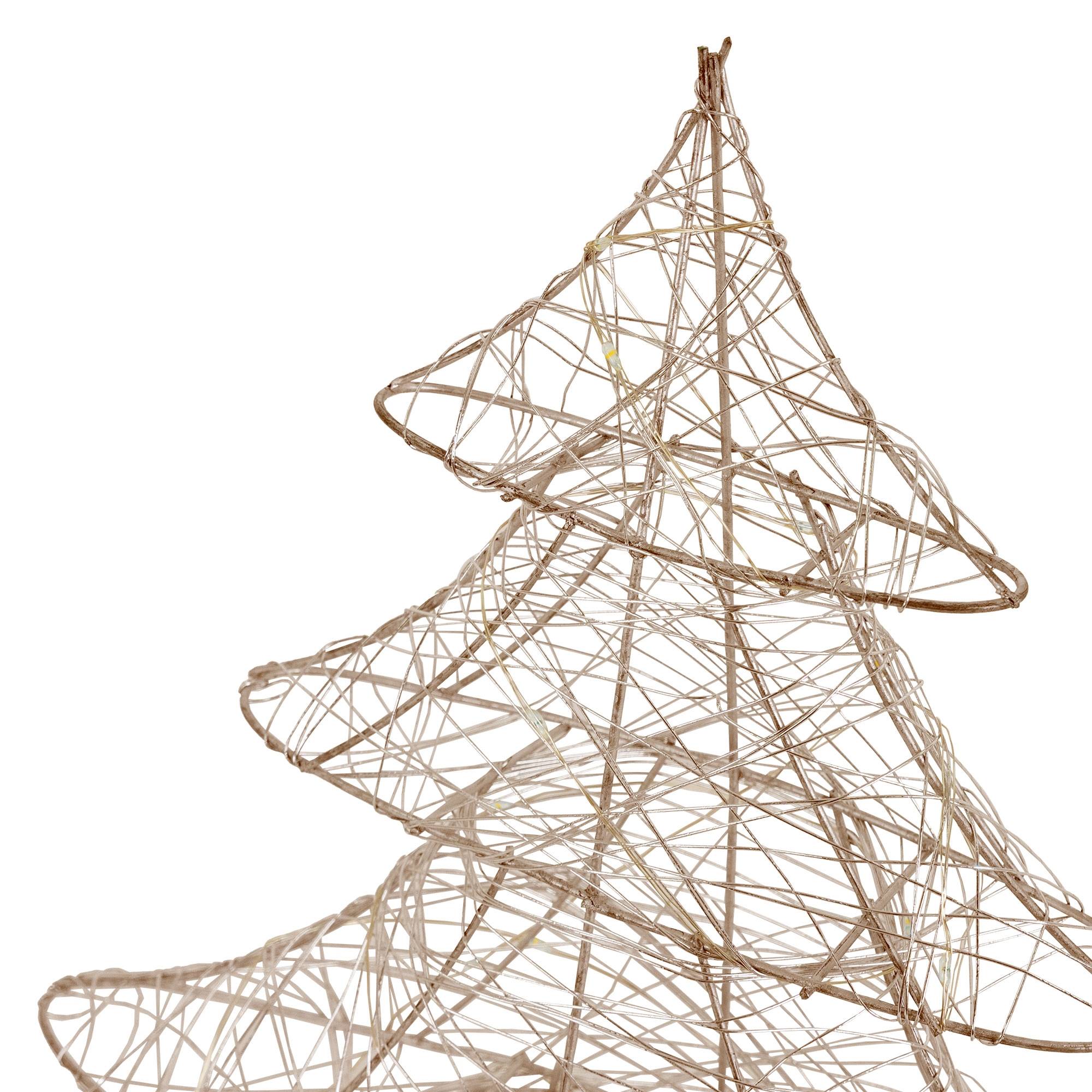 Sapin de Noël métallique 20 LED arbre lumineux décoration d'hiver 28 x 30  cm - Image 3