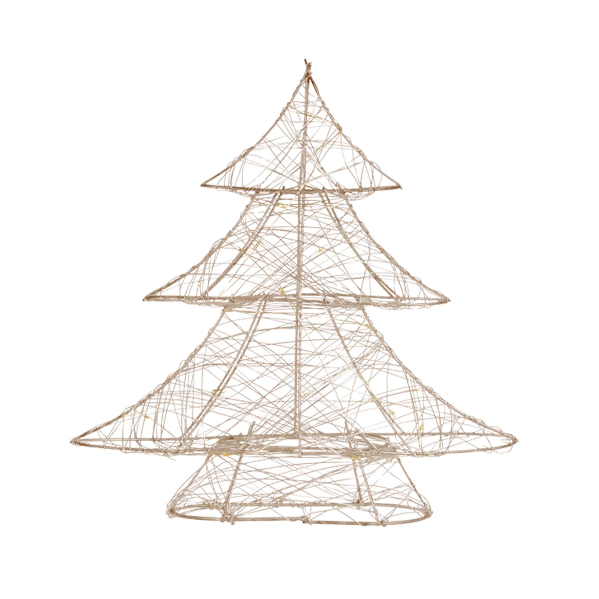 Sapin de Noël métallique 20 LED arbre lumineux décoration d'hiver 28 x 30  cm