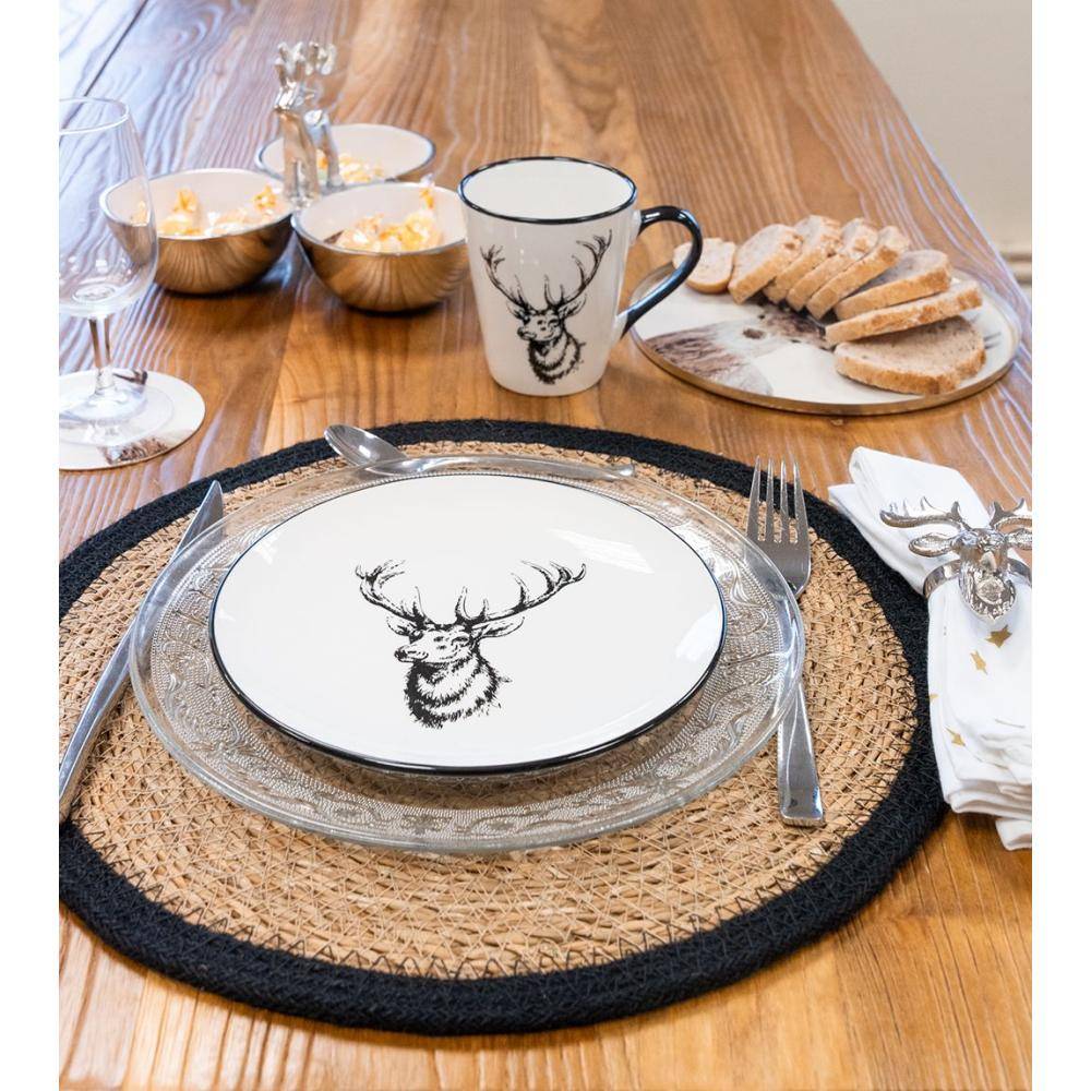 Aubry Gaspard - Vaisselle Cerf en porcelaine blanche et noire (lot de 6) Tasse - Image 2