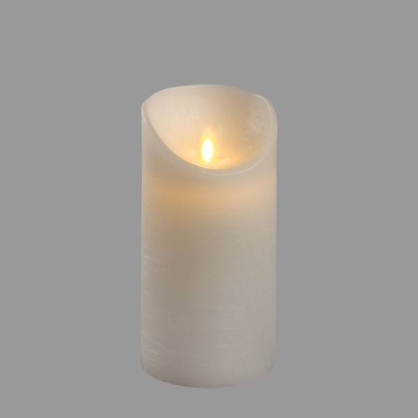 Lotti - Bougie LED flamme oscillante cire rustique blanche à piles H15cm Timer Blanc chaud Lotti - Image 1