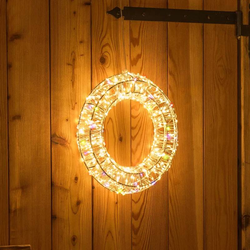 Lotti - Couronne lumineuse 3D ø35cm métal or 480 MicroLED blanc chaud et RGB IP44 MultiFlash Lotti - Image 9