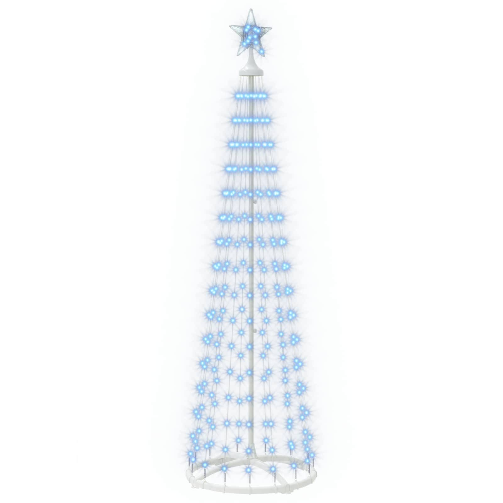 Vidaxl - Sapin cône lumineux LED 180 cm 250 LED Bleu Acier Blanc vidaXL 42050800 - Image 2