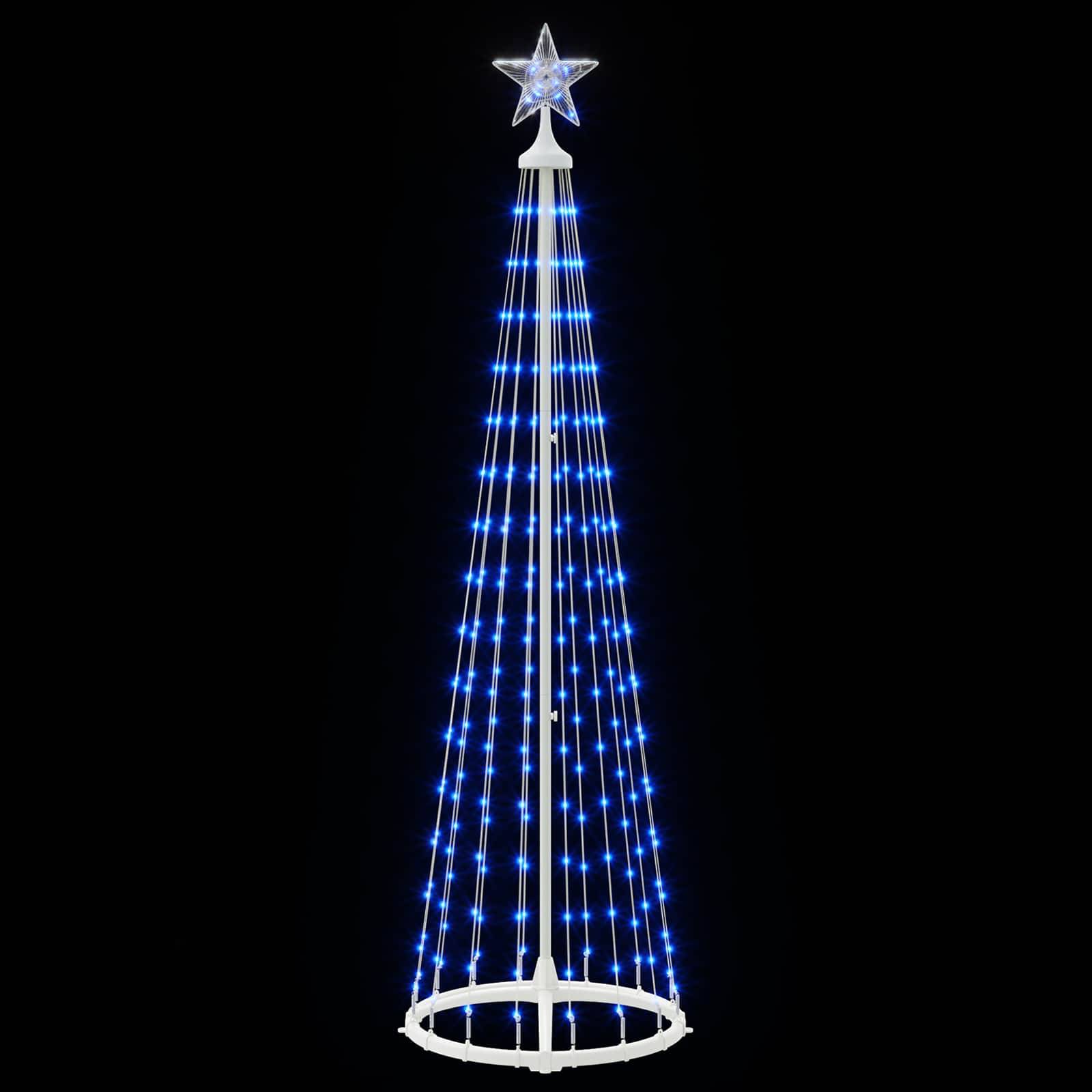 Vidaxl - Sapin cône lumineux LED 180 cm 250 LED Bleu Acier Blanc vidaXL 42050800 - Image 5