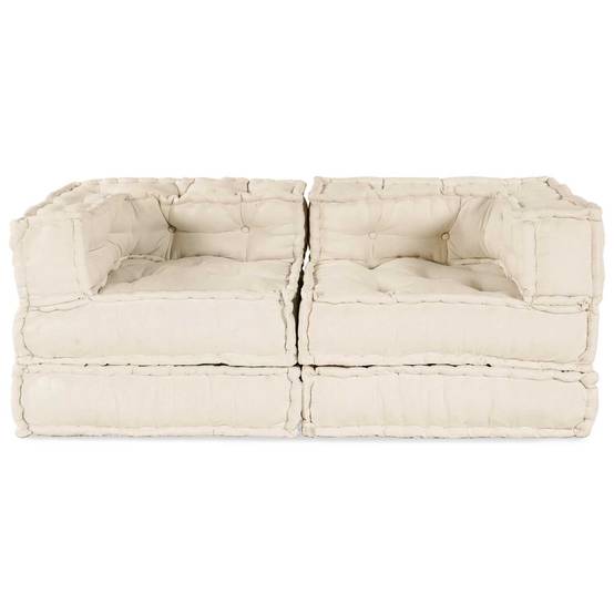 Canapé modulaire tissu crème 140 x 70 x 56 cm - PANGIVO - Image 1
