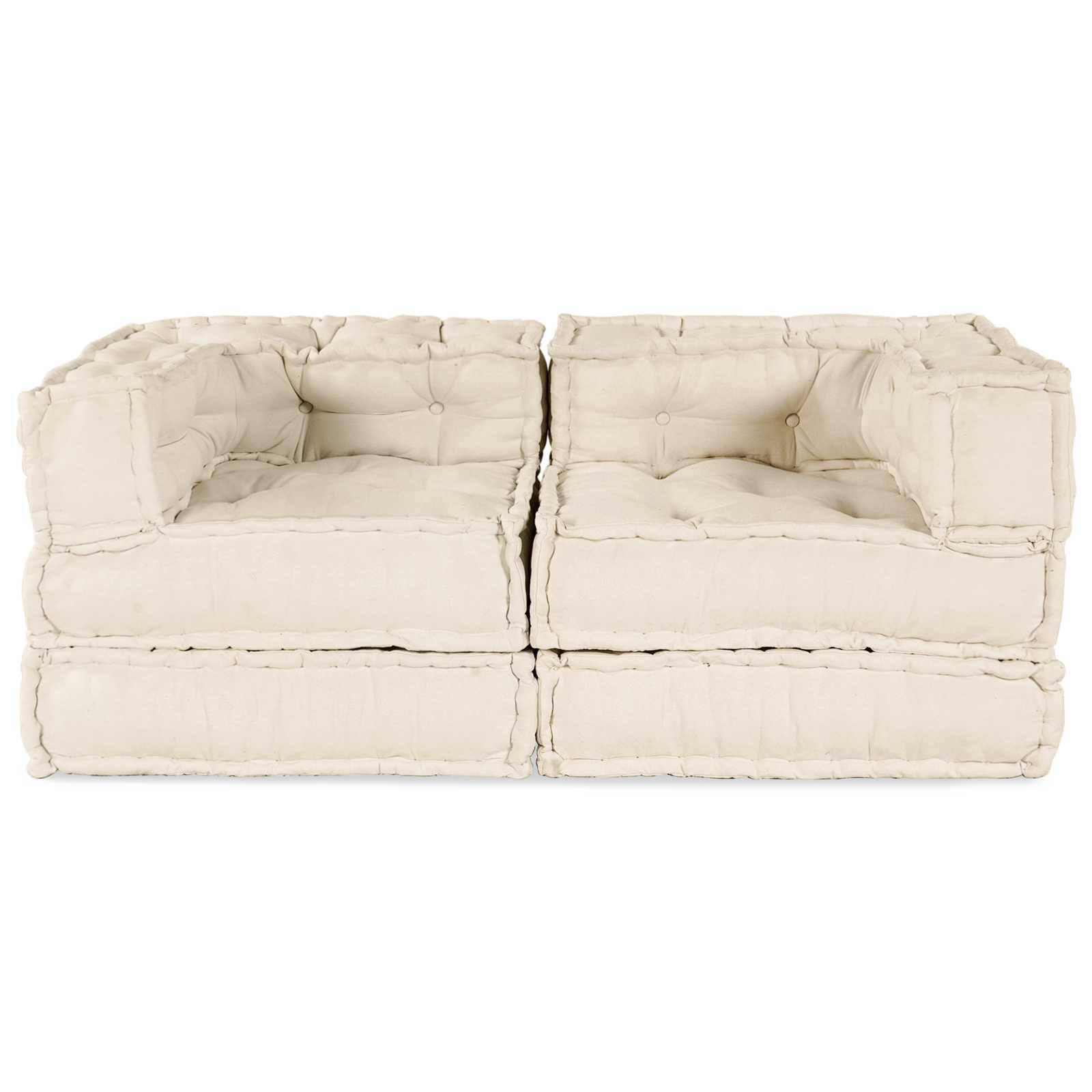 Canapé modulaire tissu crème 140 x 70 x 56 cm - PANGIVO - Image 1