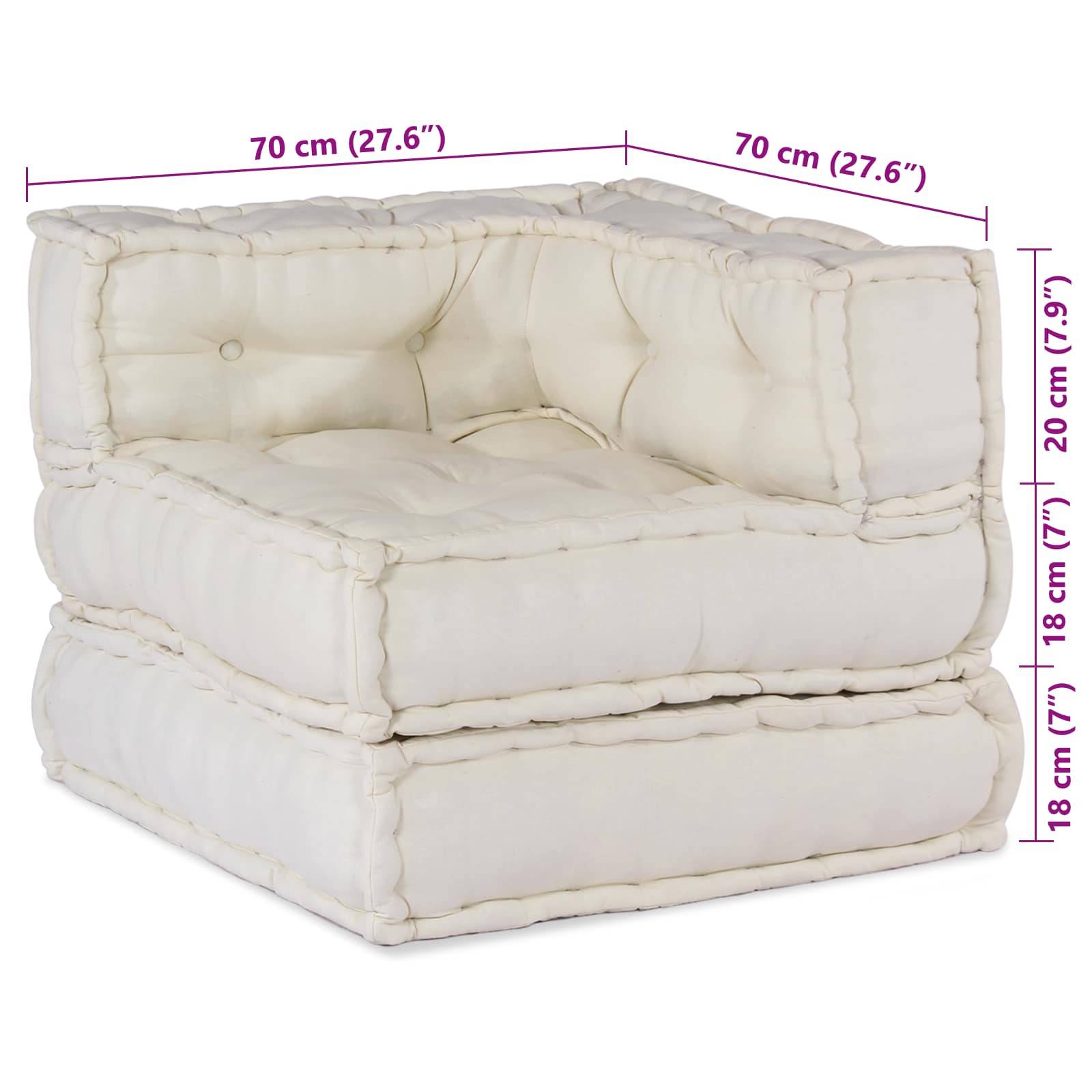 Canapé modulaire tissu crème 140 x 70 x 56 cm - PANGIVO - Image 3