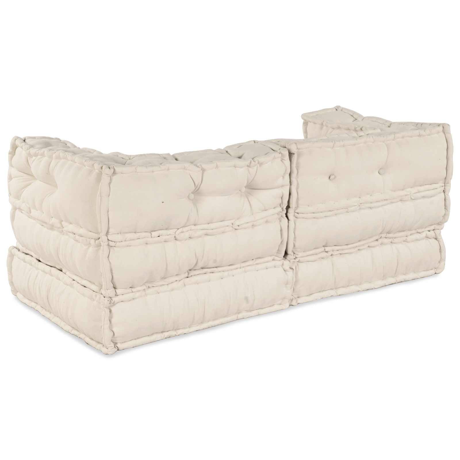 Canapé modulaire tissu crème 140 x 70 x 56 cm - PANGIVO - Image 2