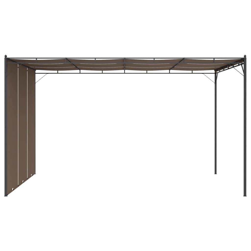 Tonnelle de Jardin Acier avec Rideau Latéral Réglable Abri Soleil Terrasse Taupe 4x3 m – ComfortXL Outdoor Living - Image 4