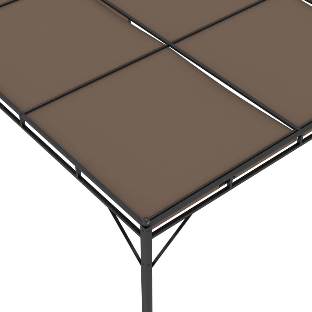 Tonnelle de Jardin Acier avec Rideau Latéral Réglable Abri Soleil Terrasse Taupe 4x3 m – ComfortXL Outdoor Living - Image 8