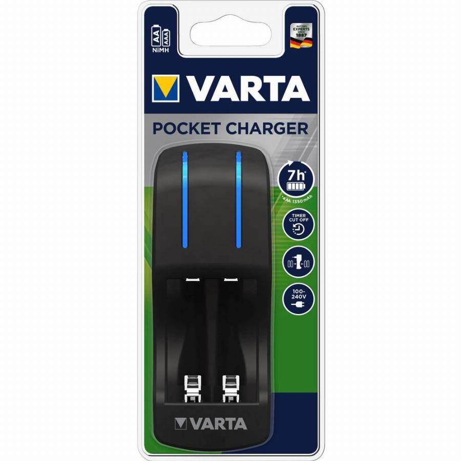 Chargeur de poche 7h VARTA - 4 canaux - pour accus AA et AAA - 57642101401