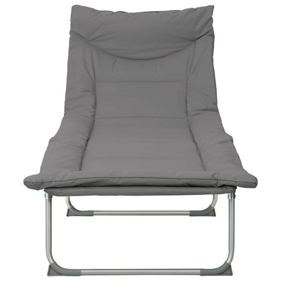 ComfortXL - Transat pliant acier et tissu pour jardin multiposition poche anthracite - ComfortXL Outdoor Living - Image 5