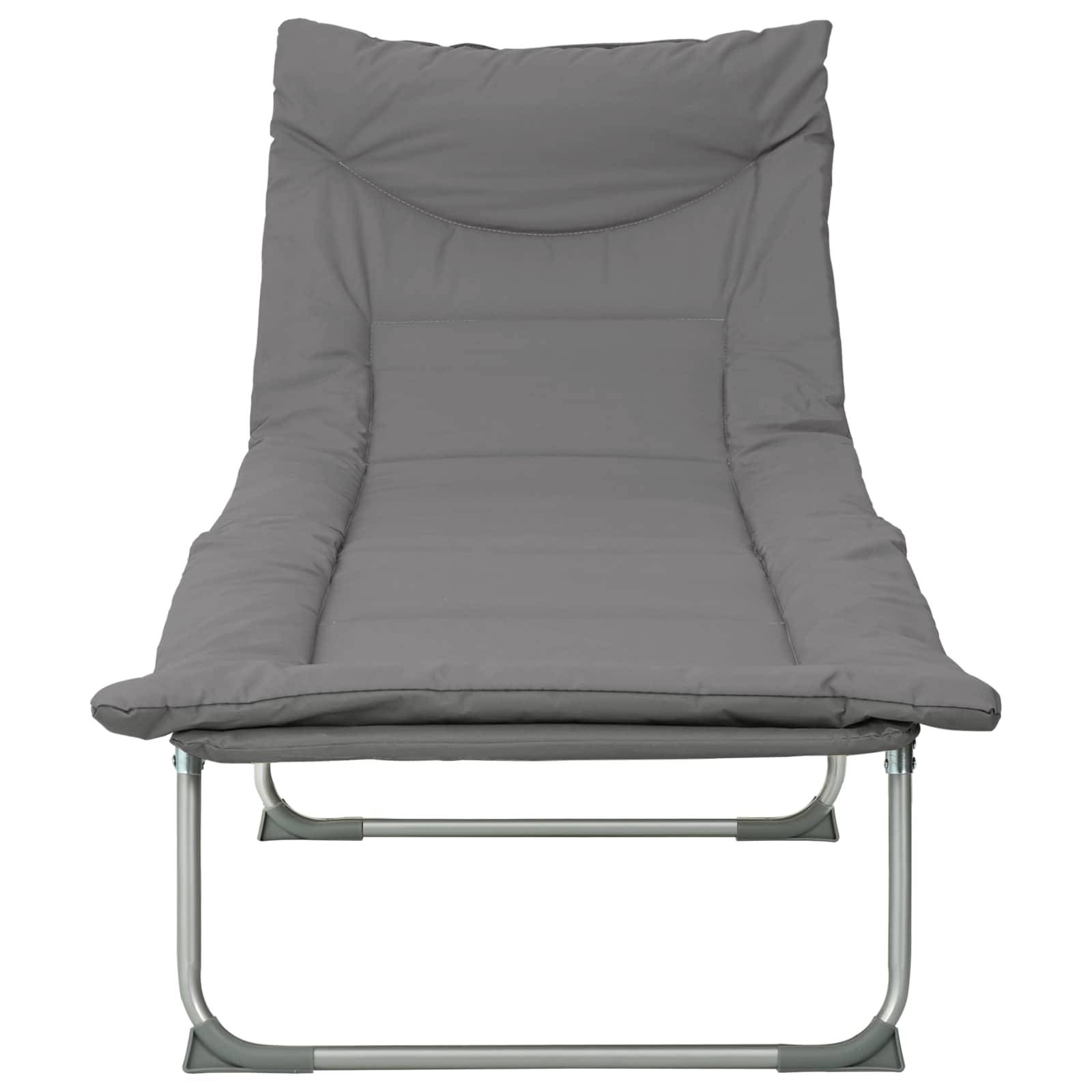 ComfortXL - Transat pliant acier et tissu pour jardin multiposition poche anthracite - ComfortXL Outdoor Living - Image 5
