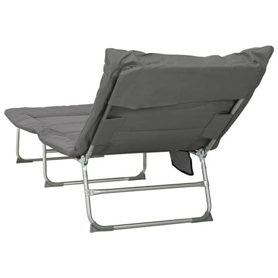 ComfortXL - Transat pliant acier et tissu pour jardin multiposition poche anthracite - ComfortXL Outdoor Living - Image 7