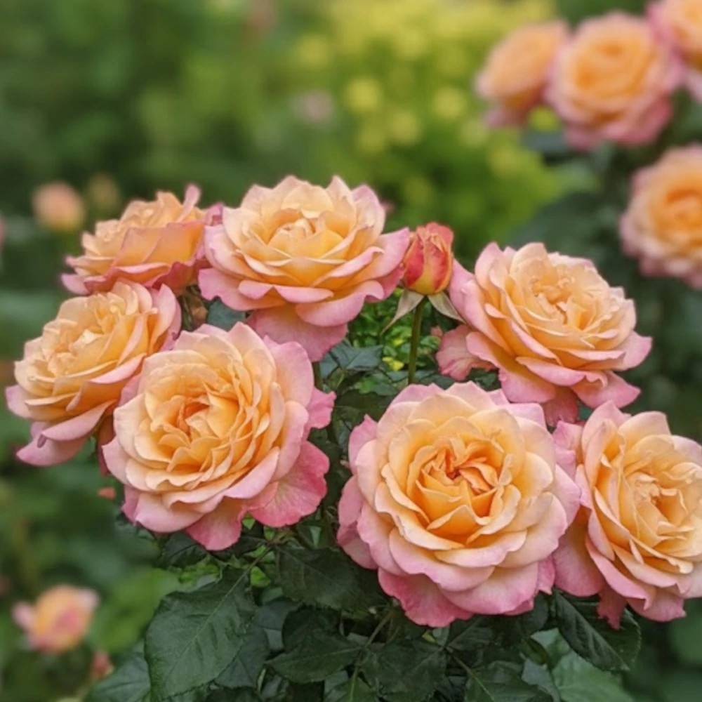 Rosier à grandes fleurs Rochemenier Village® 'Frycalm' à fleurs Rose/Jaune - feuillage Caduc - Pot de 3L - 20/40 cm - Image 1