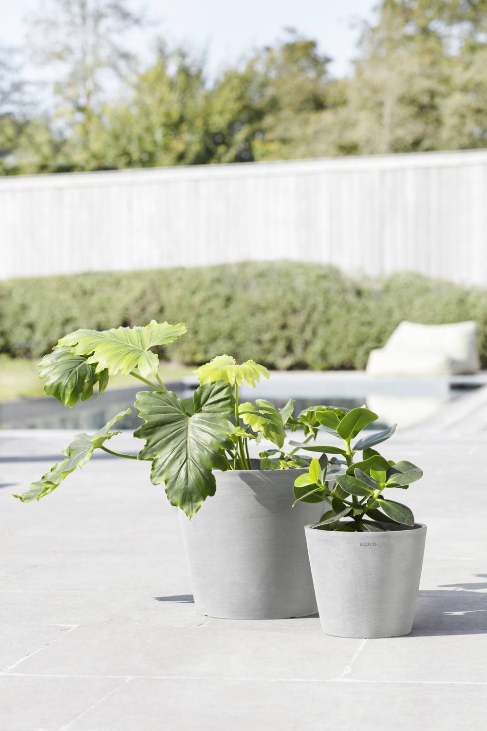 Ecopots - Pot Rond Amsterdam 30 Blanc Gris + réservoir d'eau - Ø 30 x H. 26,3 cm - 12,8 L ECOPOTS - Image 4