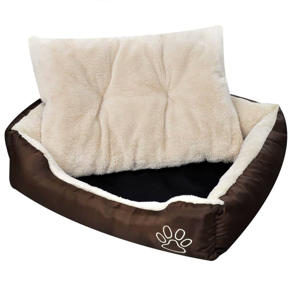 Panier pour chien tissu Oxford marron et beige 75 x 58 x 19 cm - PANGIVO