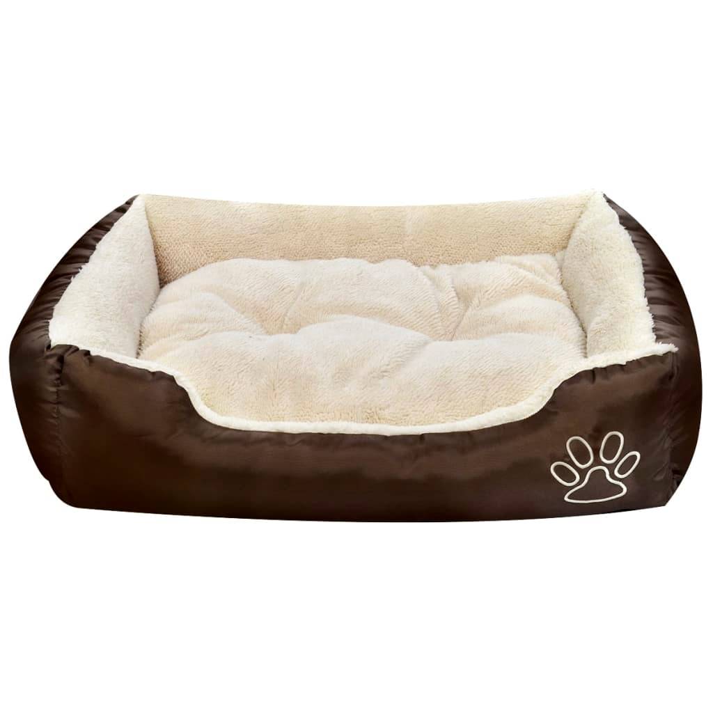 Panier pour chien tissu Oxford marron et beige 75 x 58 x 19 cm - PANGIVO - Image 3