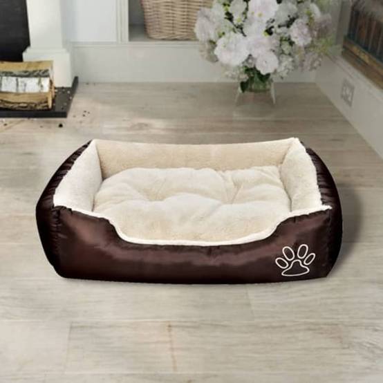 Panier pour chien tissu Oxford marron et beige 75 x 58 x 19 cm - PANGIVO - Image 2