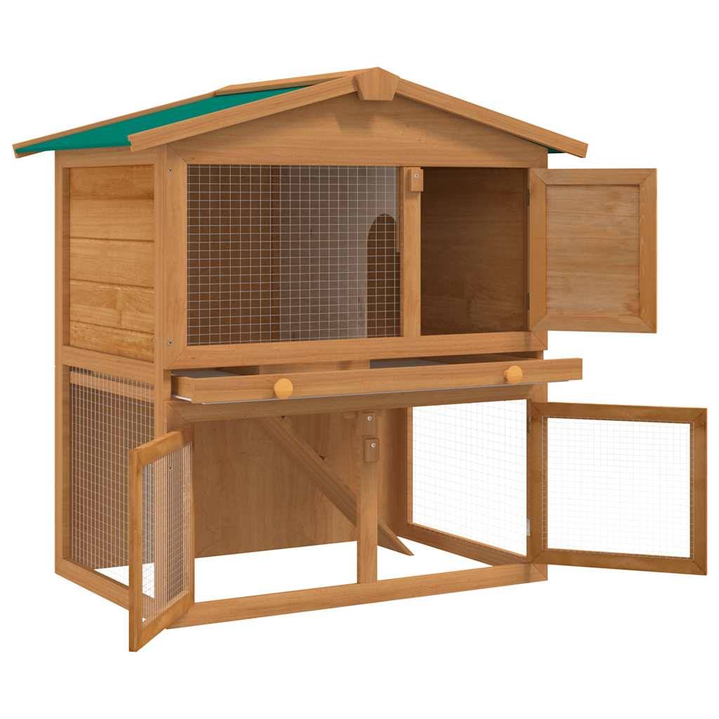 Vidaxl - Clapier d'extérieur Enclos pour petits animaux 3 portes Bois vidaXL 170160 - Image 7