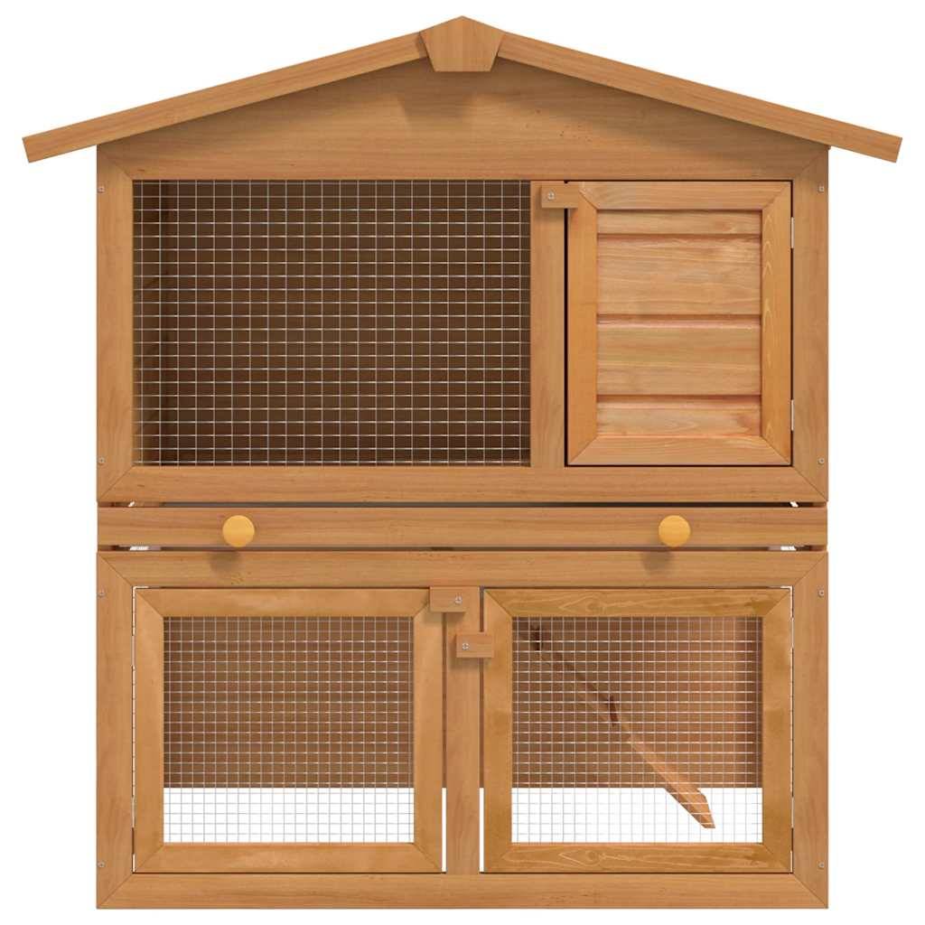 Vidaxl - Clapier d'extérieur Enclos pour petits animaux 3 portes Bois vidaXL 170160 - Image 2