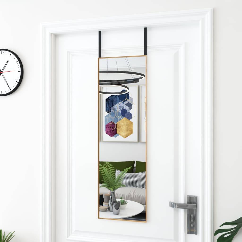 Miroir de porte Doré 30x100 cm Verre et aluminium Maison Chic - Image 2