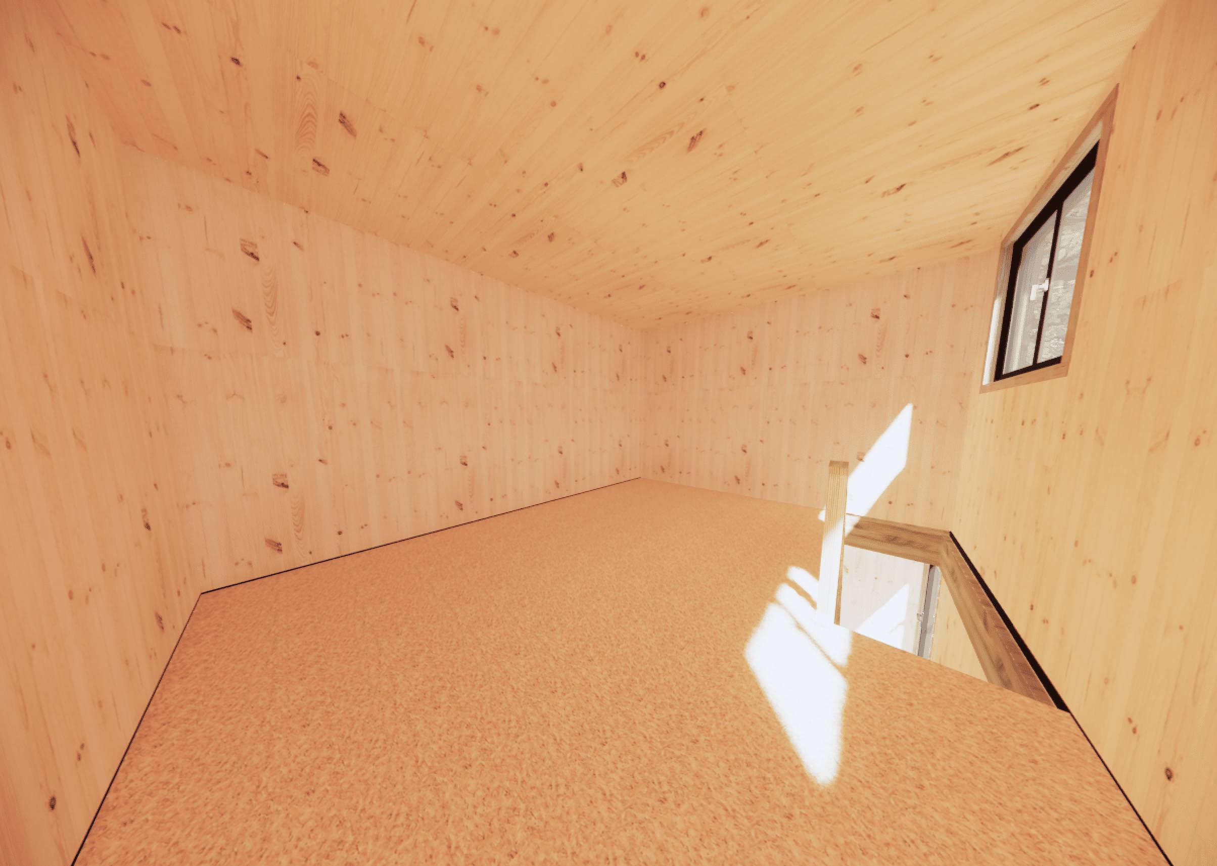 Bureau de jardin 4 saisons en bois 5,5 x 3,5 x 2,7 m / isolation RE2020 avec plancher isolé avec mezzanine et terrasse - Image 6