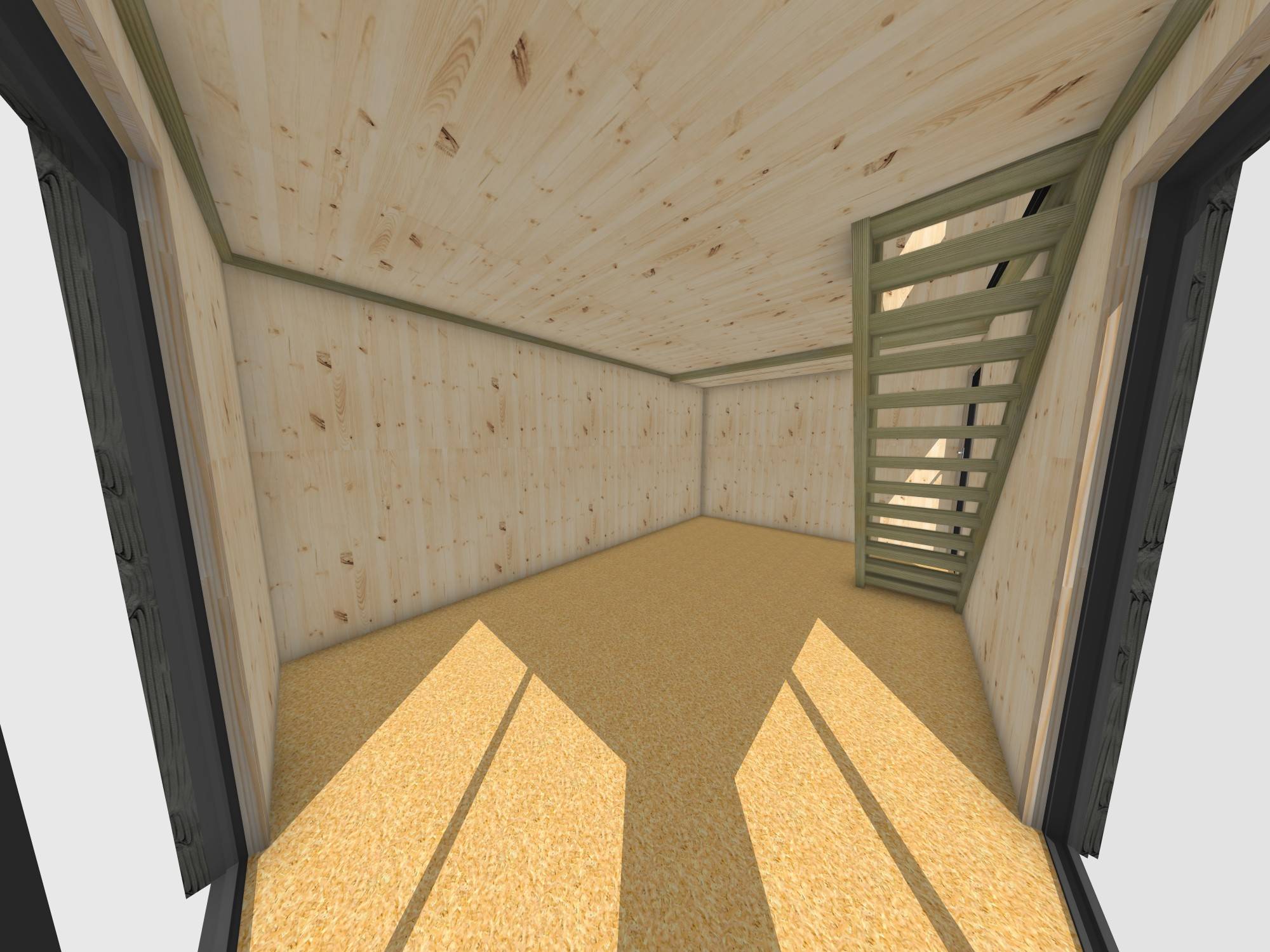 Bureau de jardin 4 saisons en bois 5,5 x 3,5 x 2,7 m / isolation RE2020 avec plancher isolé avec mezzanine et terrasse - Image 5