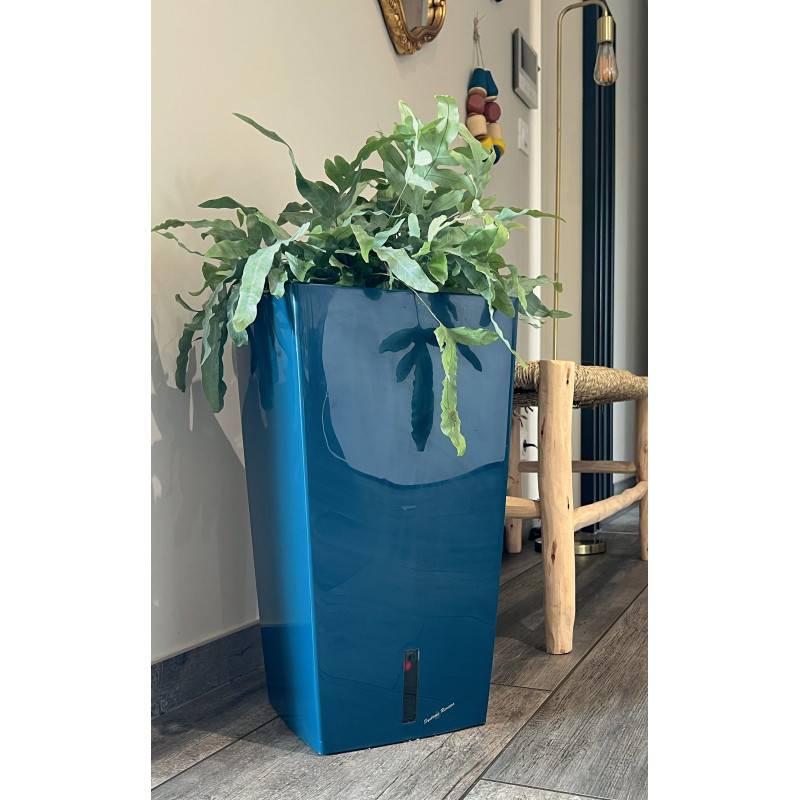 Riviera - Bac A Fleurs Carré Riviera Eva New Haut - Plastique - 69x69 Cm- Bleu - Image 2
