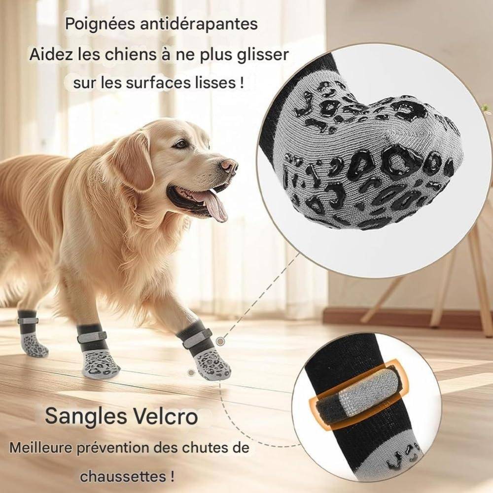 Lytech - Chaussettes Pour Chien 2 Paires XL Coton Anti-Lèchage, Sangles Ajustables - Lytech - Image 2