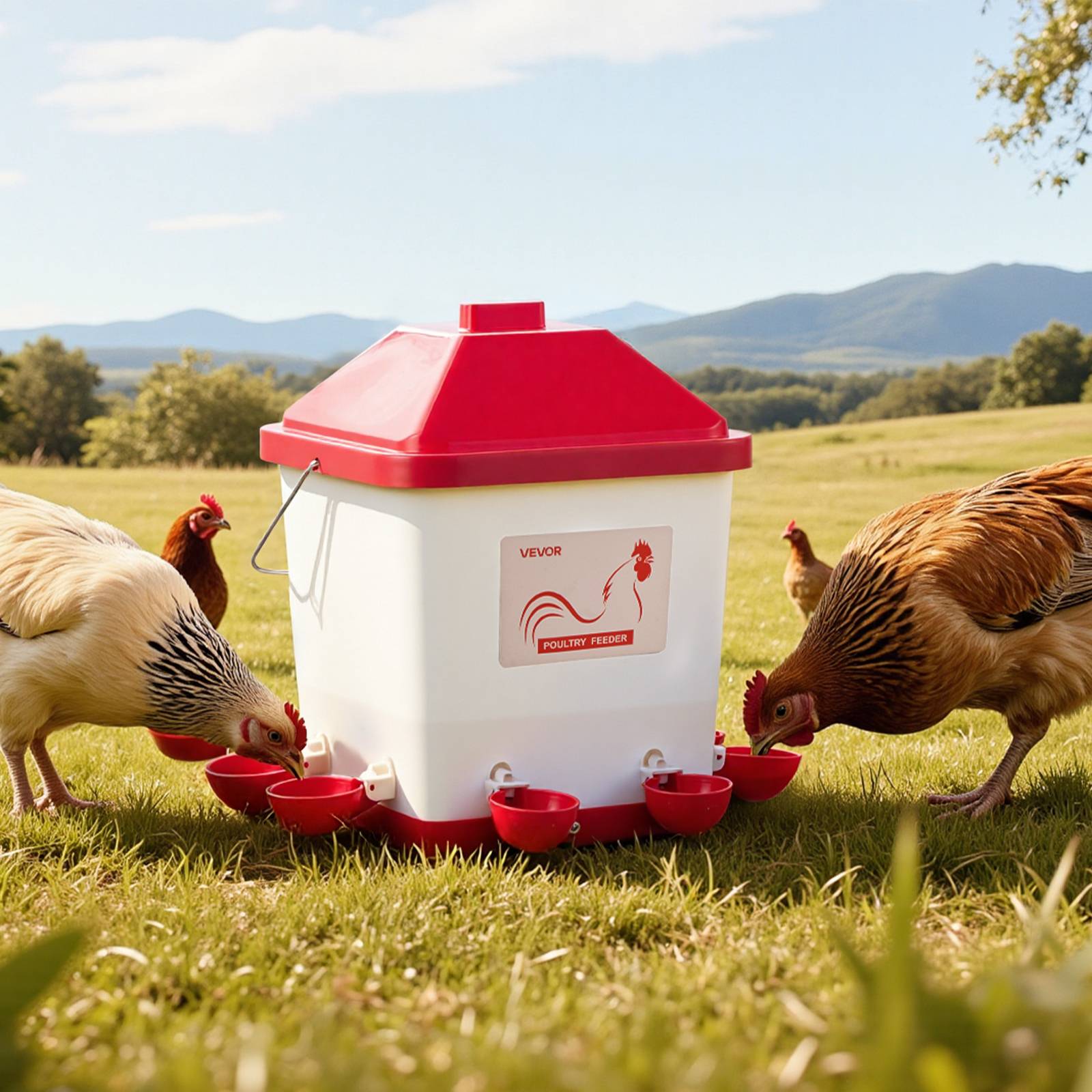 Vevor - VEVOR Abreuvoir Automatique Poules Distributeur d'Eau Volailles 19 L 6 Coupelles - Image 7