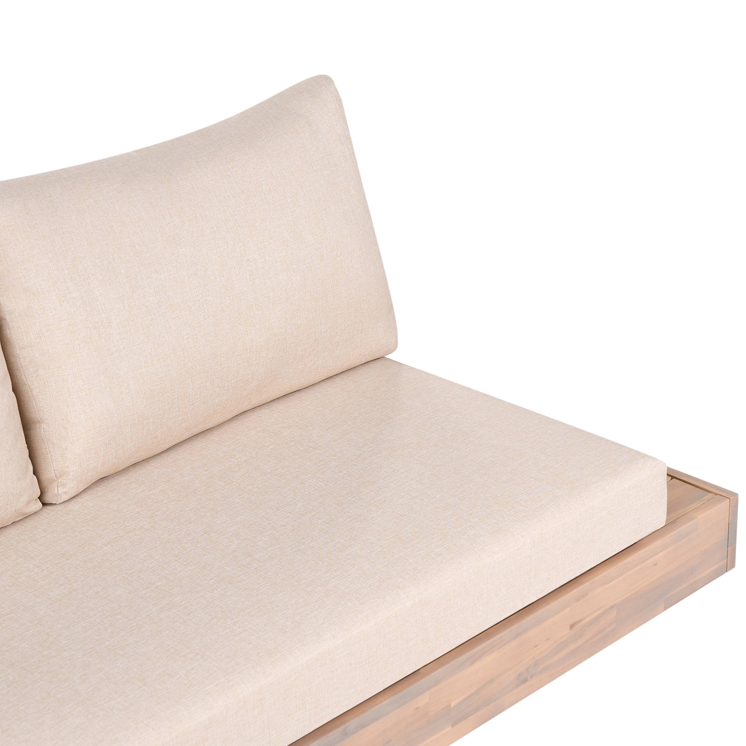 Beliani - Canapé de jardin, 3 Personnes Bois d'acacia certifié Beige MARETTIMO - 230x68x70- Beliani - Image 6