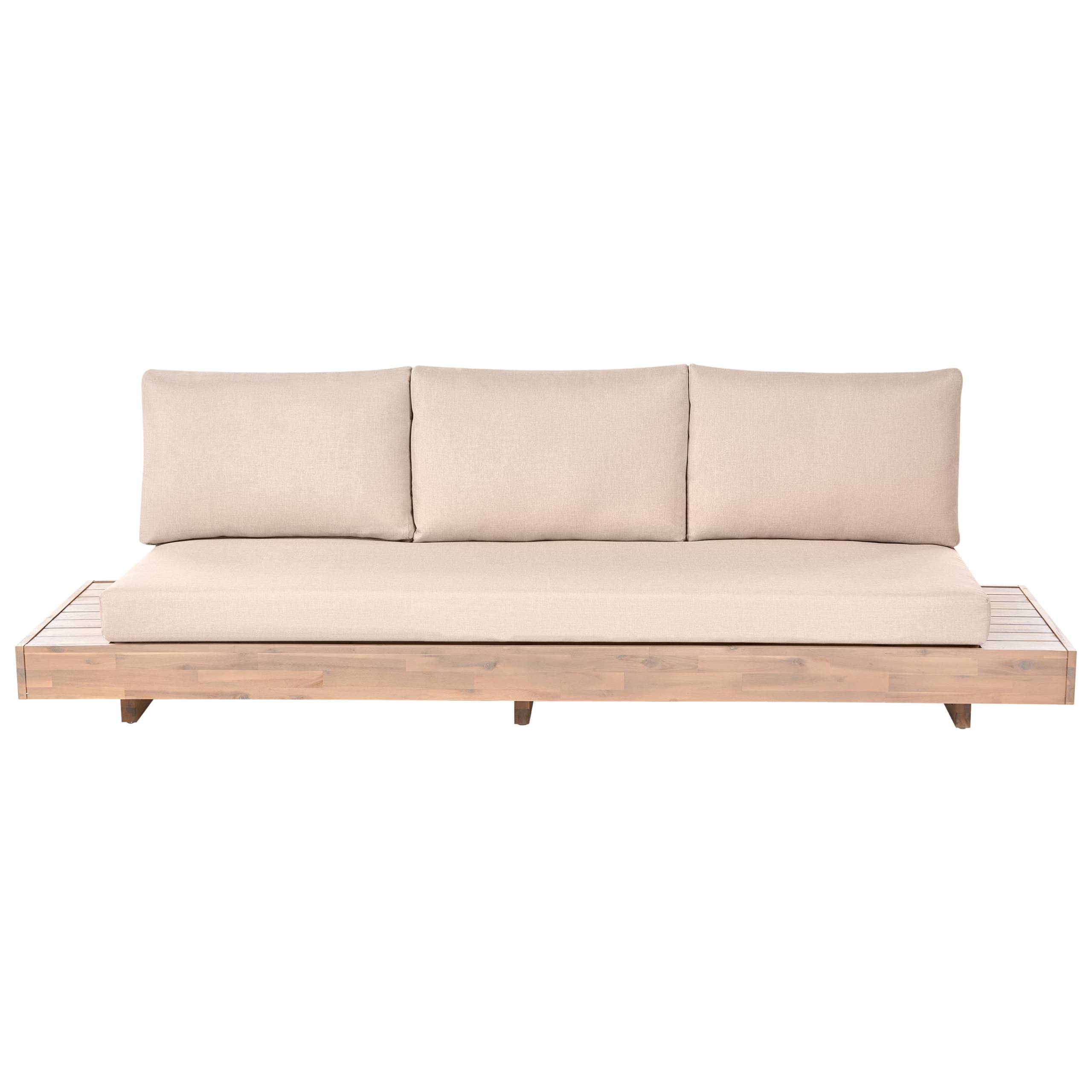 Beliani - Canapé de jardin, 3 Personnes Bois d'acacia certifié Beige MARETTIMO - 230x68x70- Beliani - Image 2