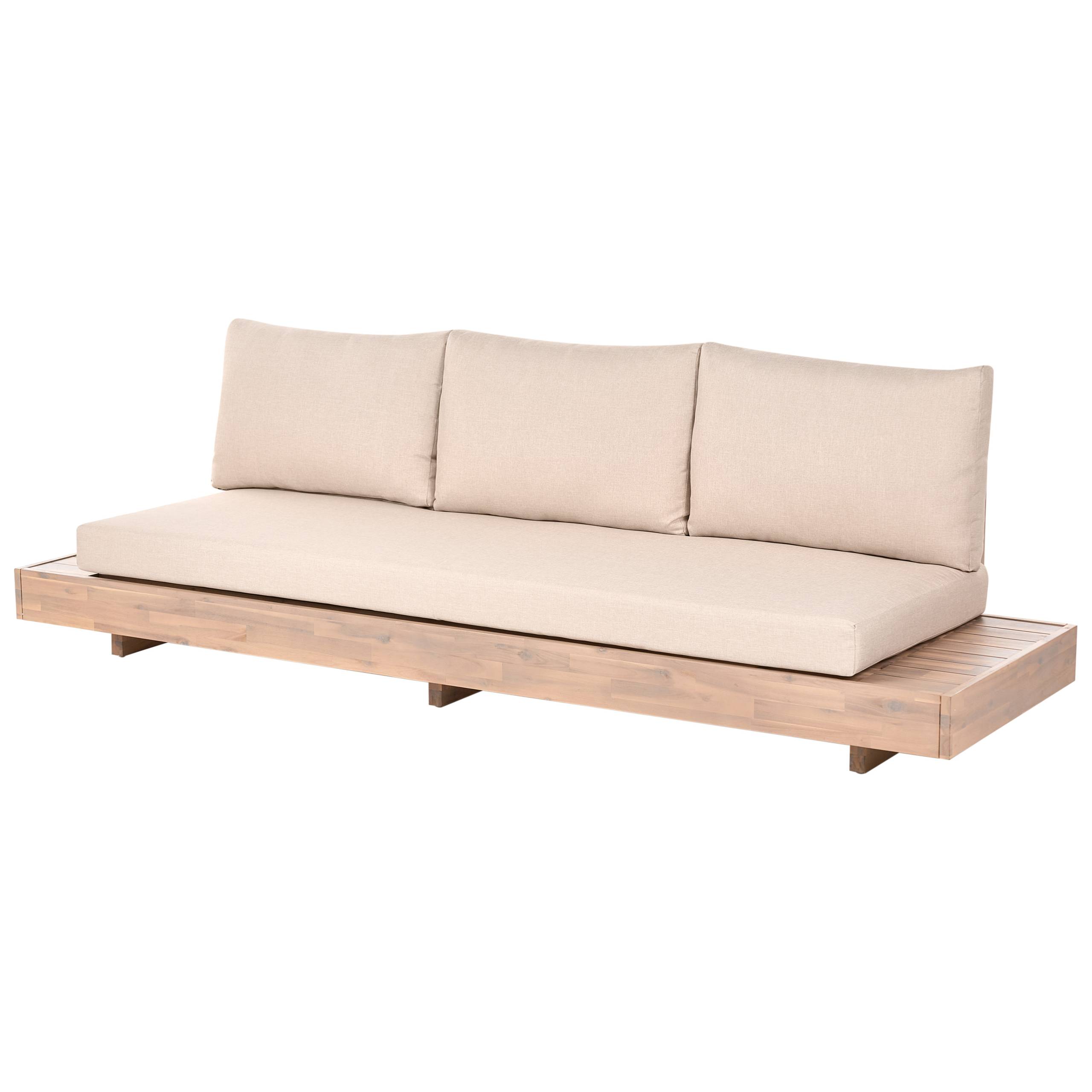 Beliani - Canapé de jardin, 3 Personnes Bois d'acacia certifié Beige MARETTIMO - 230x68x70- Beliani - Image 4