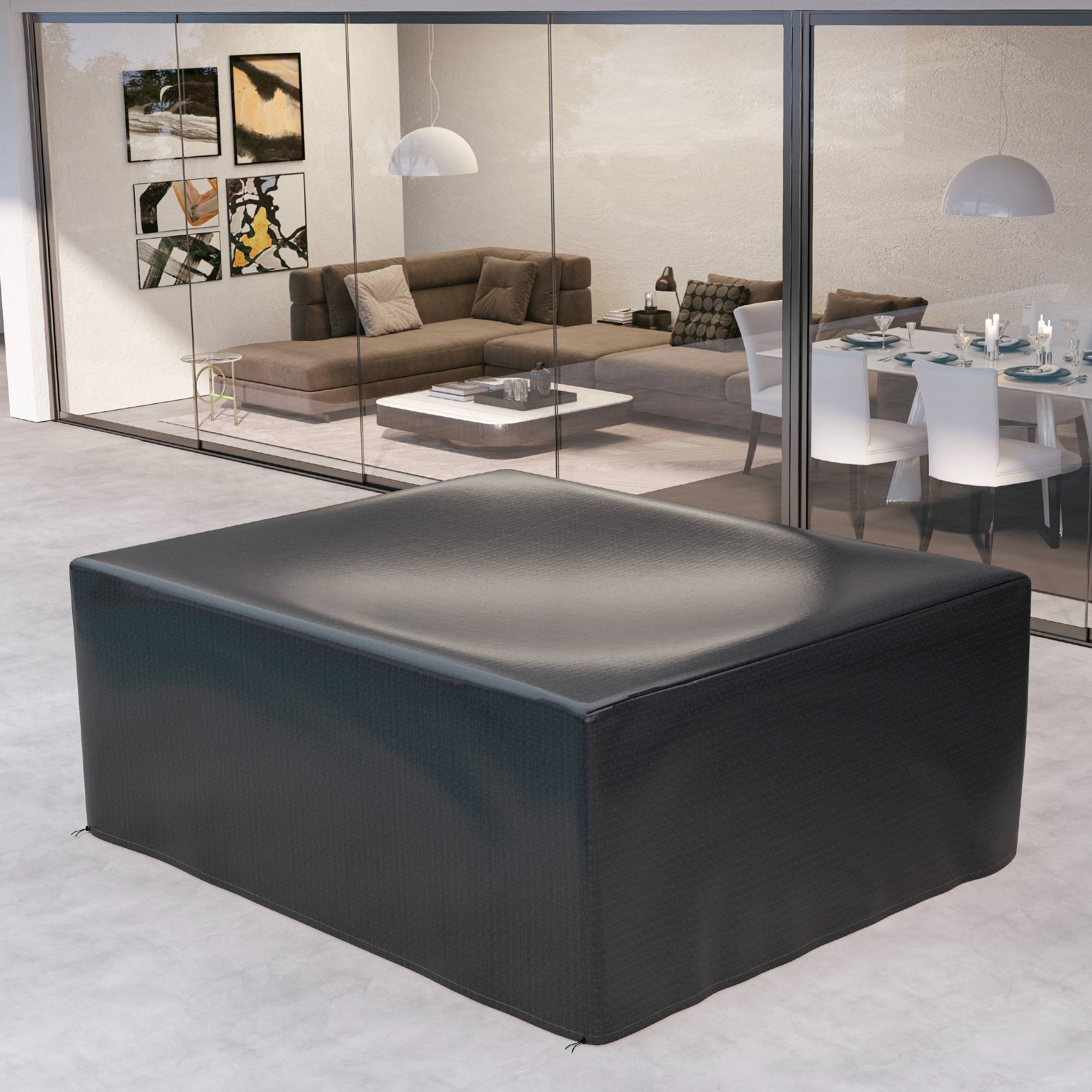 Outsunny - Housse de protection pour table de jardin extérieure 235x190x90cm anti-UV polyéthylène haute résistance noir - Outsunny - Image 4