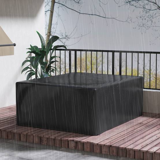 Outsunny - Housse de protection pour table de jardin extérieure 235x190x90cm anti-UV polyéthylène haute résistance noir - Outsunny - Image 2