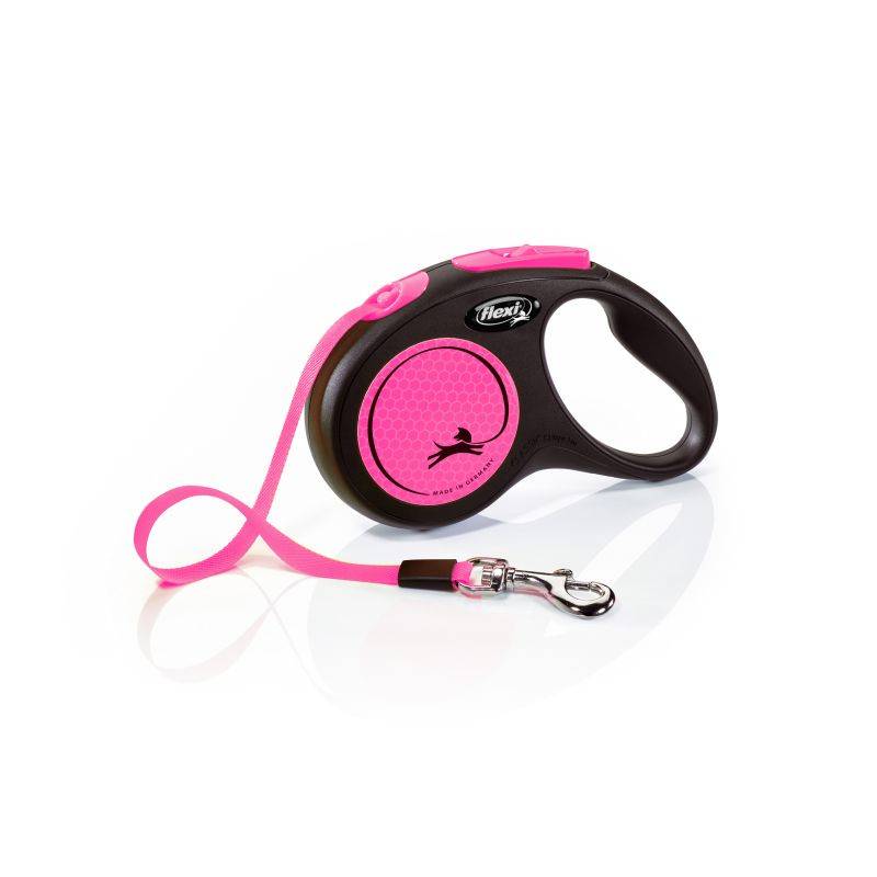 Flexi - Laisse New Neon S Tape 5 m black/ neon pink CL11T5-251-S-NEOP Flexi - Image 1