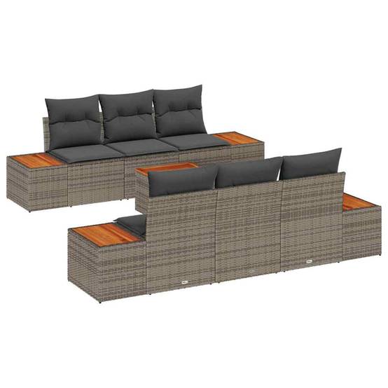 ComfortXL - Salon de Jardin d'Angle 6 Places en Polyrotin Modulable avec Coussins Confort Gris – ComfortXL Outdoor Living - Image 2