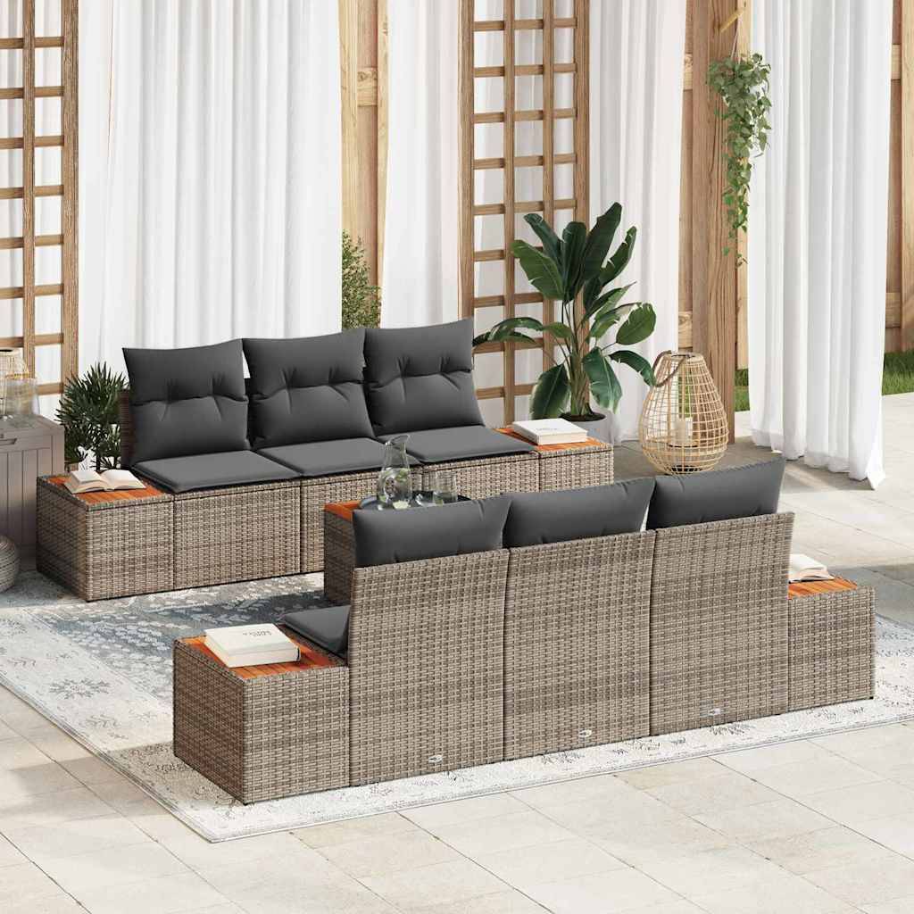 ComfortXL - Salon de Jardin d'Angle 6 Places en Polyrotin Modulable avec Coussins Confort Gris – ComfortXL Outdoor Living - Image 1