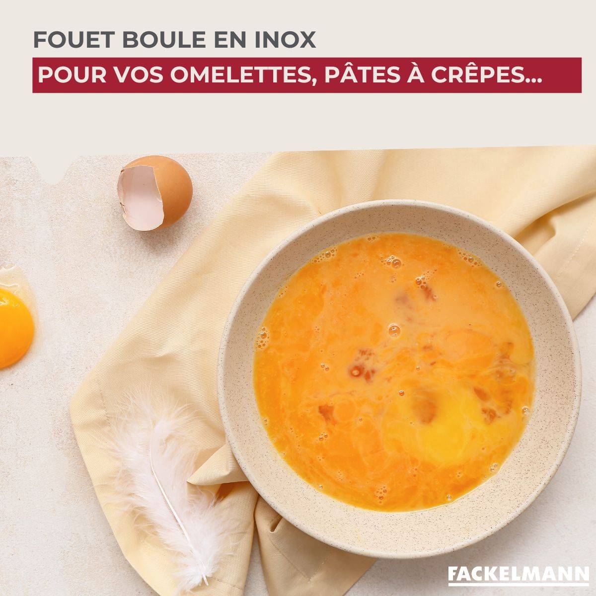 Fouet de cuisine et pâtisserie en inox avec bille 26,5 cm Fackelmann Ovale Limited Edition - Image 6