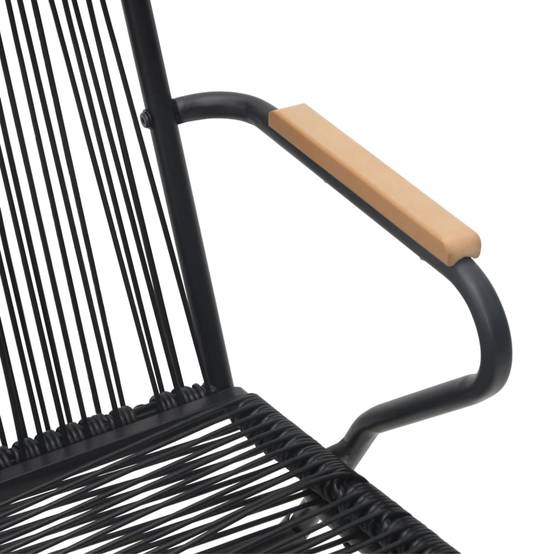 ComfortXL - Salon de Jardin 2P Rotin PVC Accoudoirs Bois pour Balcon Noir – ComfortXL Outdoor Living - Image 9
