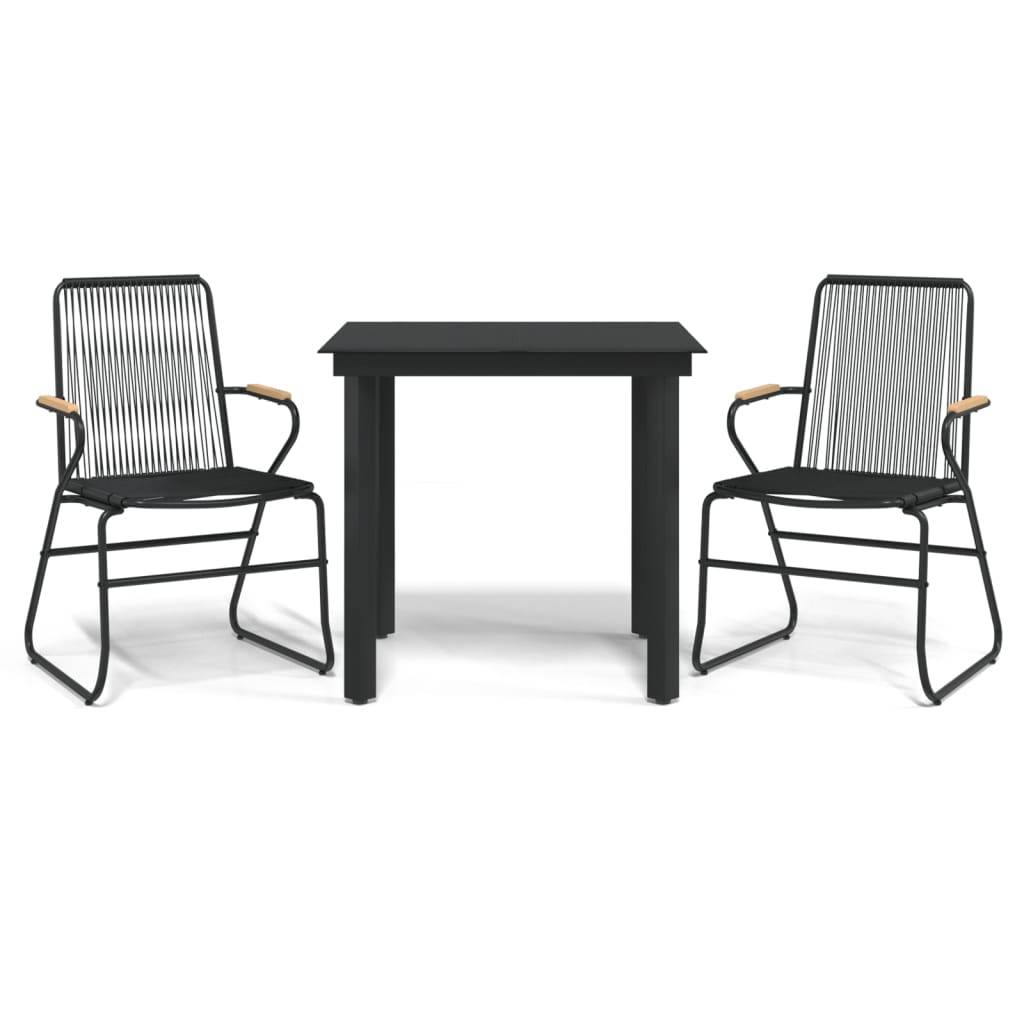 ComfortXL - Salon de Jardin 2P Rotin PVC Accoudoirs Bois pour Balcon Noir – ComfortXL Outdoor Living - Image 2