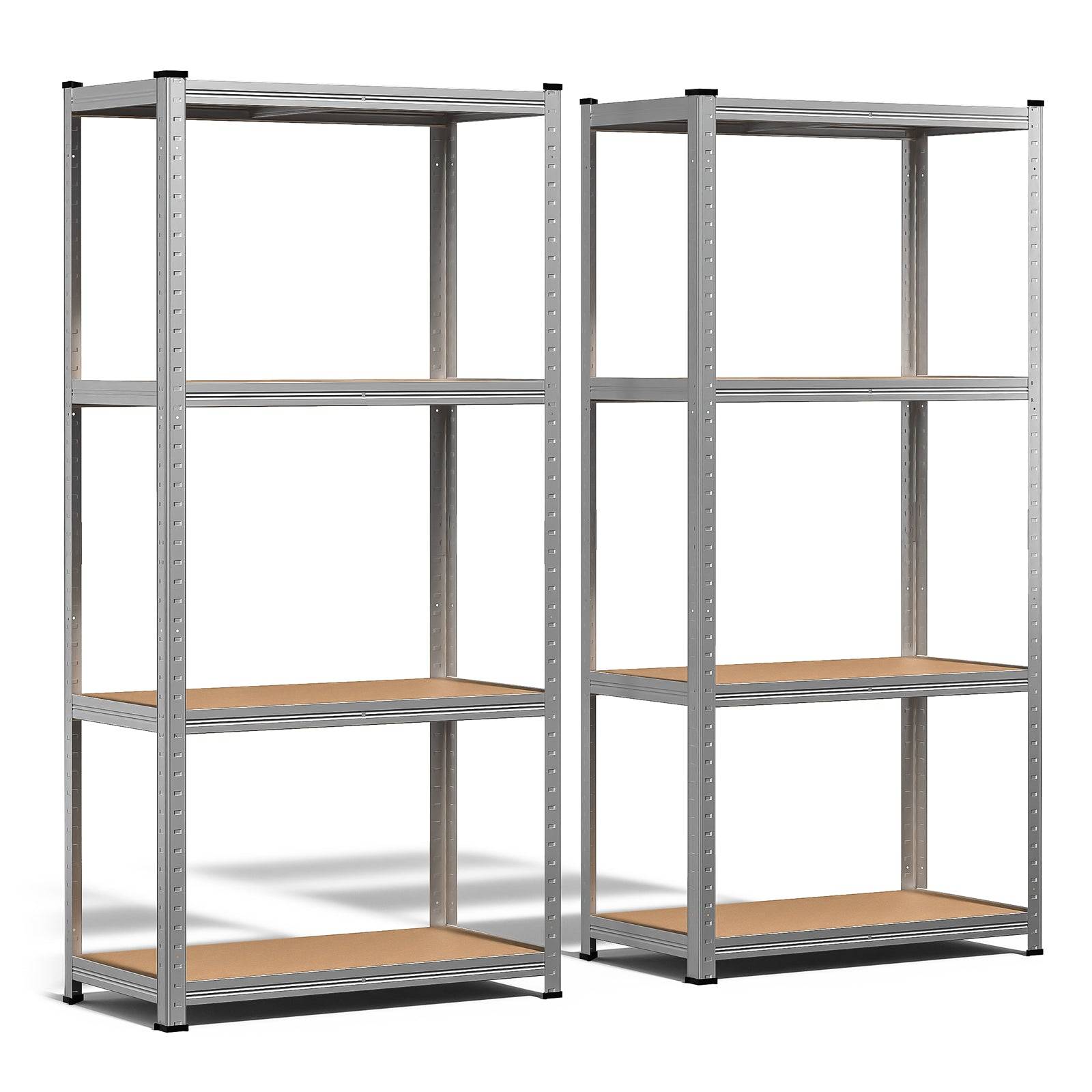 Lot de 2 étagères métalliques charge lourde 700kg - 80x40x160cm - 4 tablettes réglables - rayonnage robuste VOUNOT® - Image 1