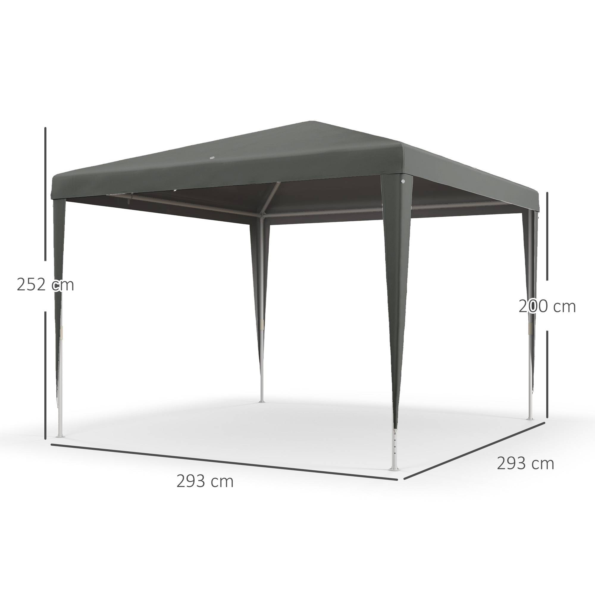 Tonnelle Pliante Barnum Acier Tente de Réception Portable Anti-UV 3x3m Gris - ComfortXL Outdoor Living - Image 5