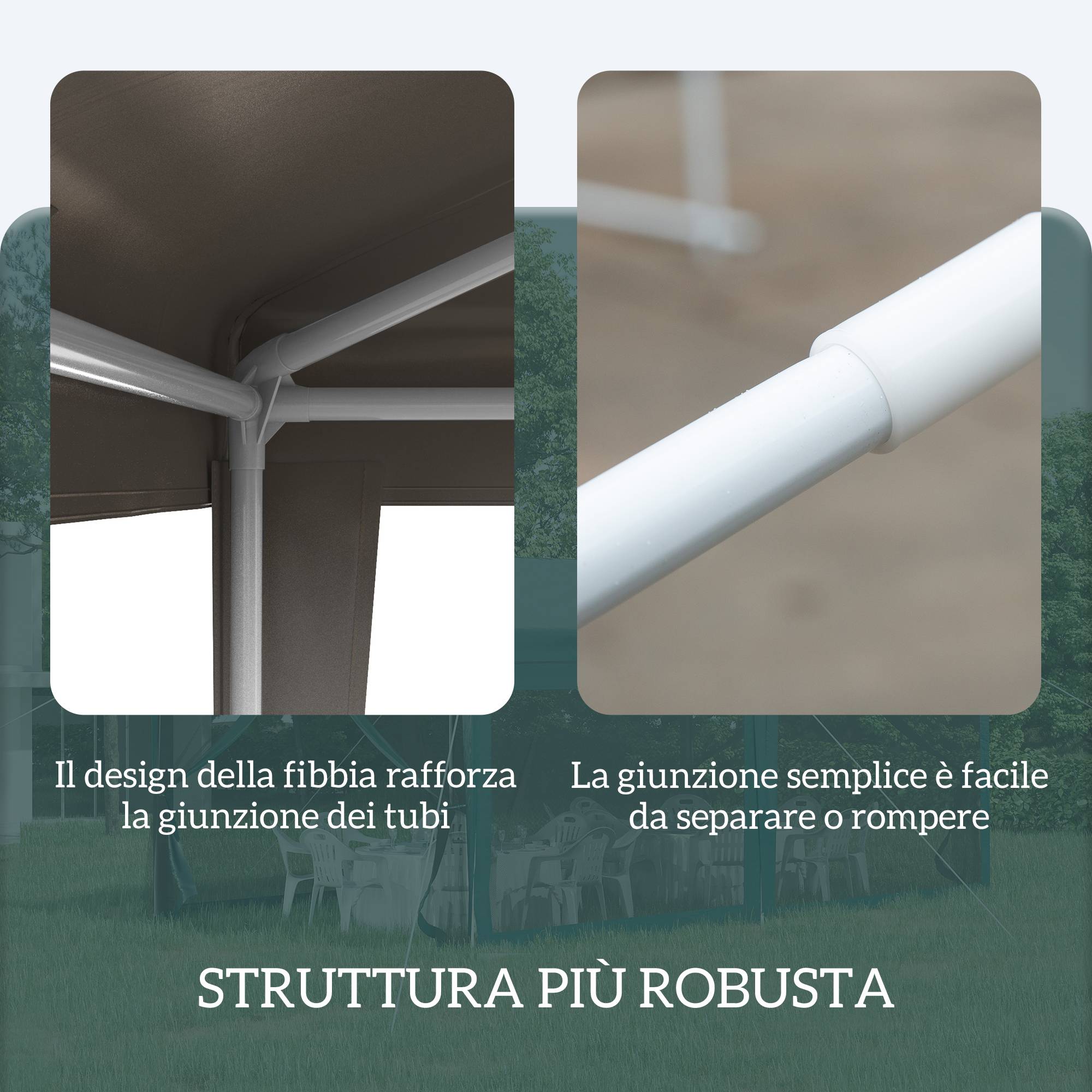 Tonnelle Pliante Barnum Acier Tente de Réception Portable Anti-UV 3x3m Gris - ComfortXL Outdoor Living - Image 7