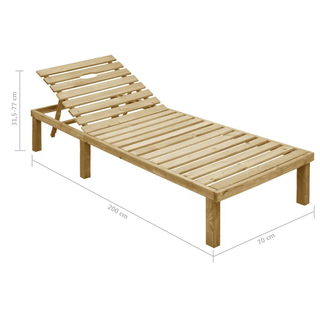 Lit de Jardin Extérieur Pin Imprégné Coussin Beige Naturel – ComfortXL Outdoor Living - Image 7