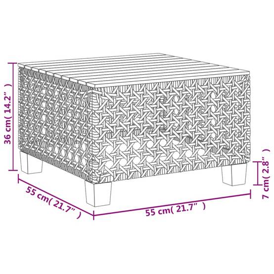 ComfortXL - Table d'Appoint Carrée pour Salon de Jardin Noir 55cm, en Poly Rotin et Bois Massif – ComfortXL Outdoor Living - Image 9