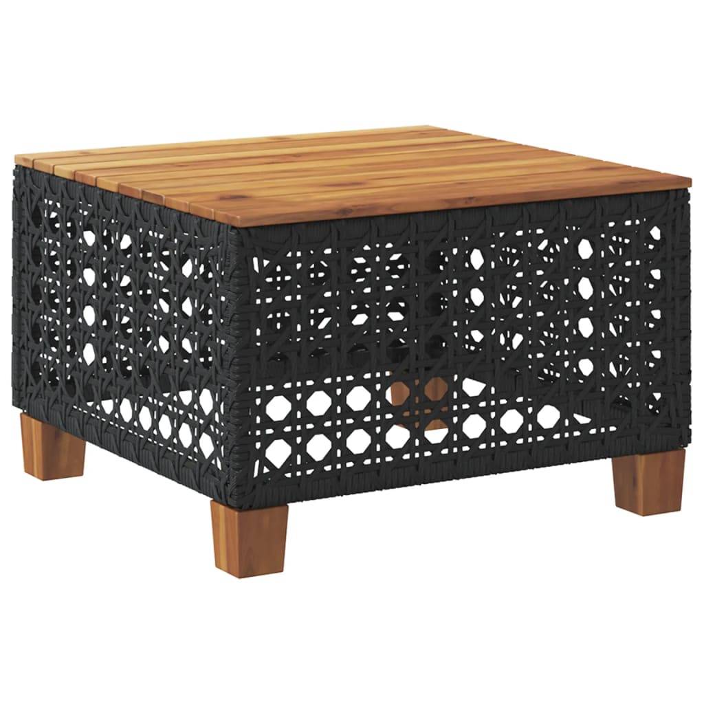 ComfortXL - Table d'Appoint Carrée pour Salon de Jardin Noir 55cm, en Poly Rotin et Bois Massif – ComfortXL Outdoor Living - Image 6